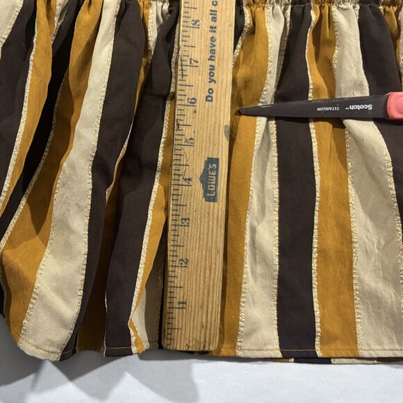 Sezane Titiane 3/4 Sleeve Striped V Neck Midi Dress in Hazel Tan Stripe 34 US 2 - Picture 6 of 13